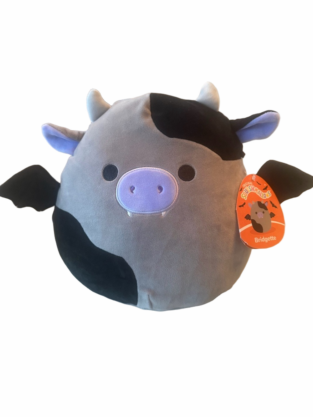 NWT Squishmallows 10” Bridgette the Cow Bat Plush - Halloween Squad